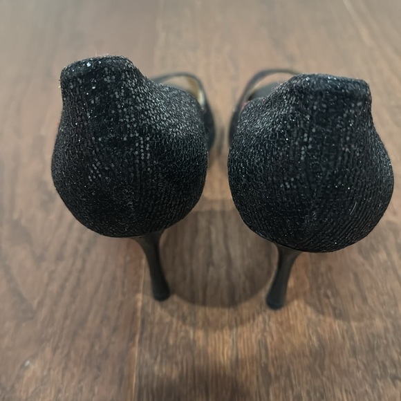 Jimmy Choo Black Sparkly Peep Toe Heels Size 39.5/9.5 - Picture 5 of 7